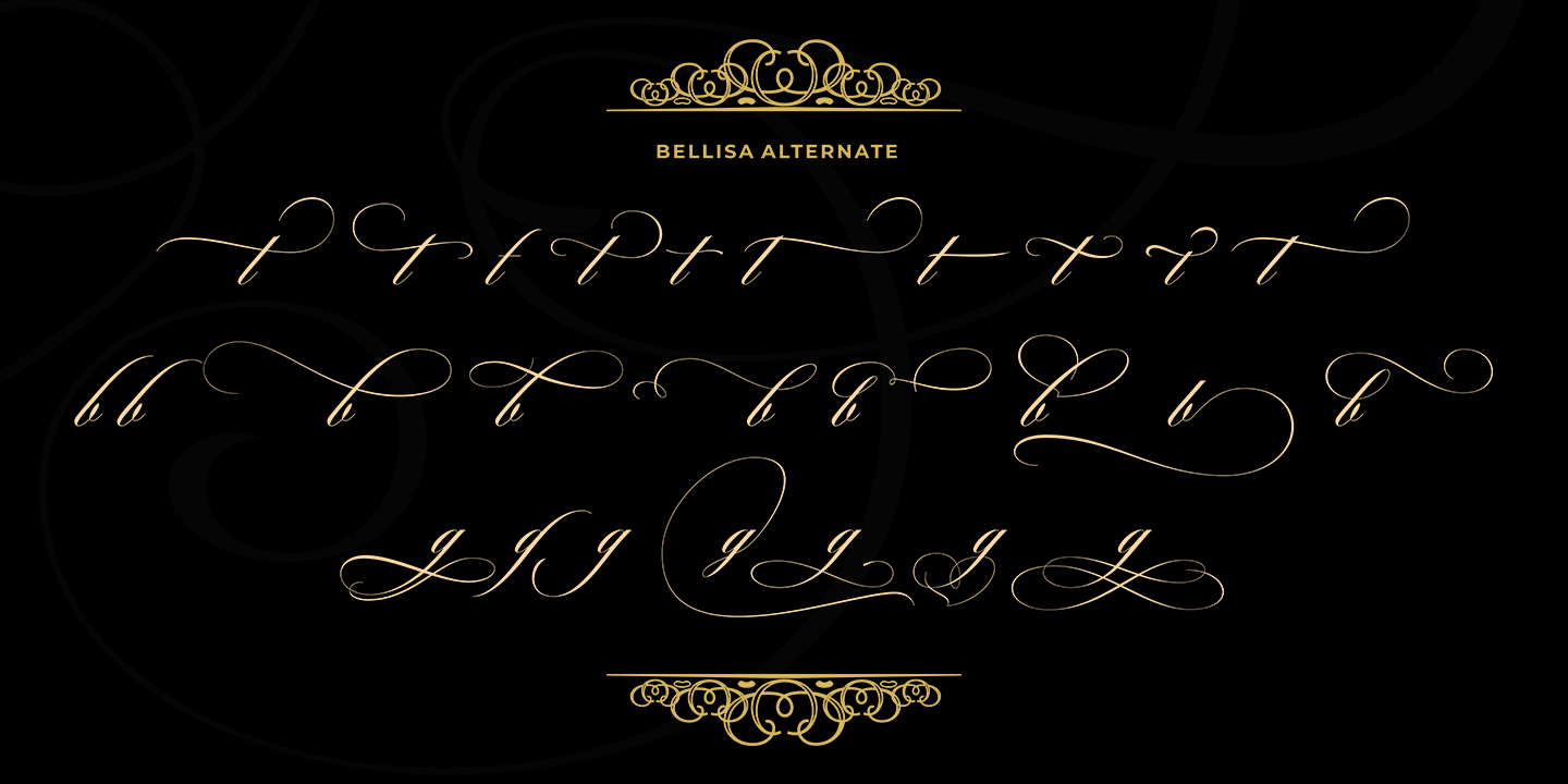 Bellisa Script Ornamen Font preview